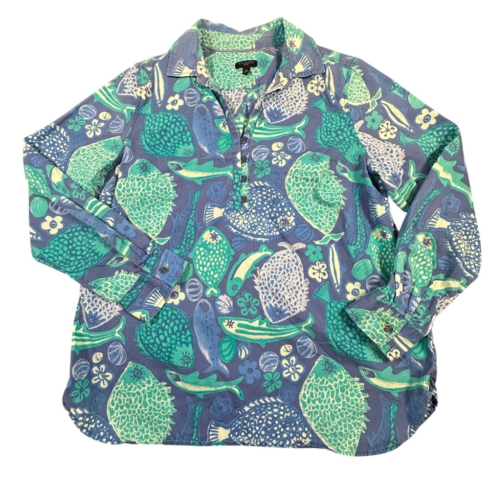 Talbots Classic Casual‎ Popover UNDER THESEA PRINT Medium Petite